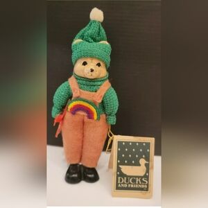 Just Ducky Vintage Baby Bear Figurine Ducks & Friends Handcrafted by Jill 1983